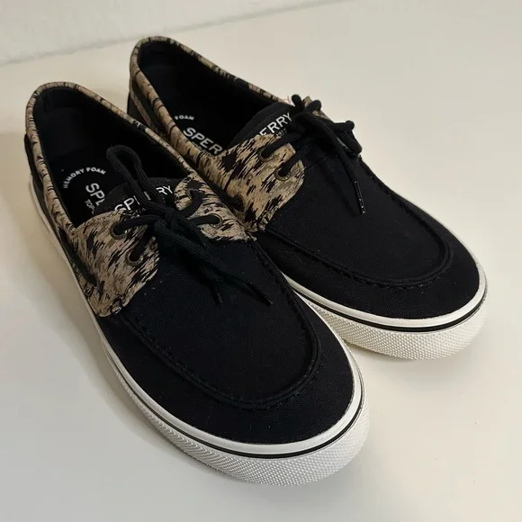 Sperry Shoes Sperry Halyard 2e Br Black Camo Tan Memory Foam